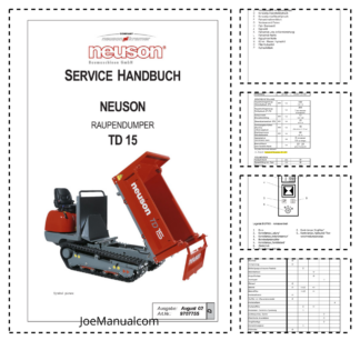 Wacker Neuson TD15 Track Dumper Service Manual DE