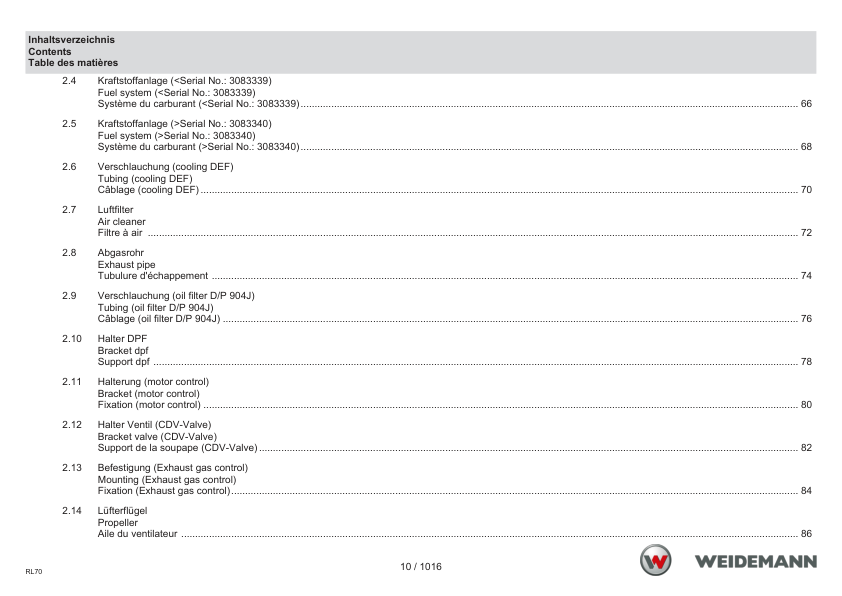 Weidemann 5080 STage V Wheel Loader Parts Catalog v1.0 - Image 3