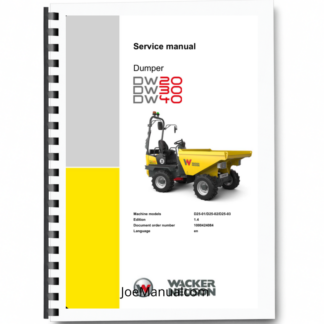Wacker Neuson DW20 DW30 DW40 Dumper Service Manual Printed Book