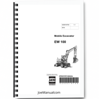 Wacker Neuson EW100 Excavator Operators Manual v1.1 Printed Book