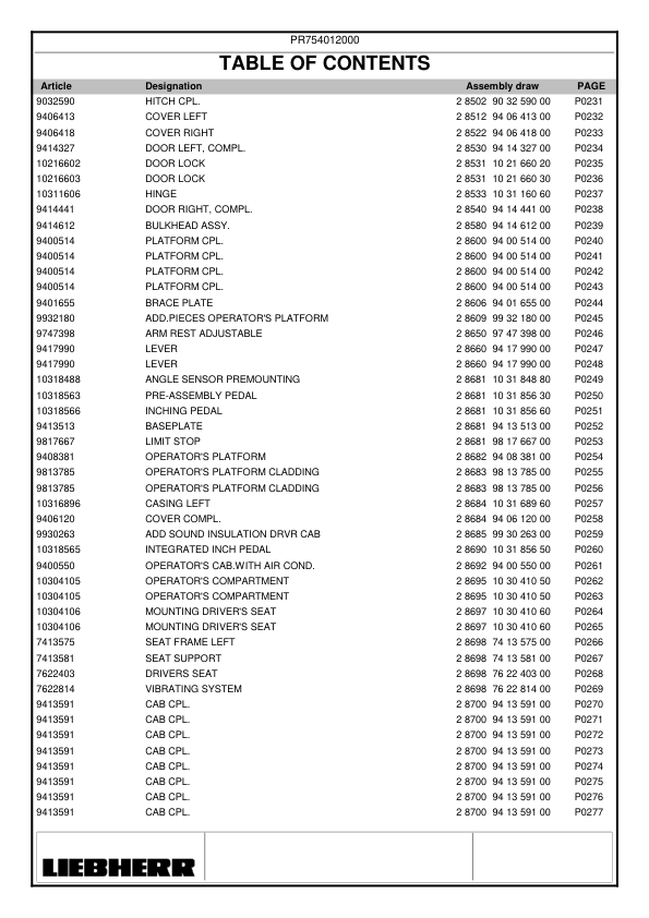 Liebherr PR 754 Litronic Type 990 Crawler Dozer Parts Catalog SN 12000 and UP - Image 4