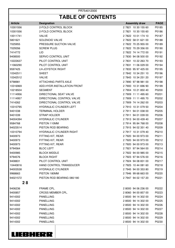 Liebherr PR 754 Litronic Type 990 Crawler Dozer Parts Catalog SN 12000 and UP - Image 3