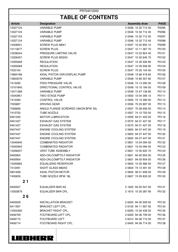 Liebherr PR 754 Litronic Type 990 Crawler Dozer Parts Catalog SN 12000 and UP - Image 11