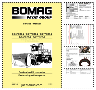 BOMAG BC672 BC772 RB-2 RS-2 EB-2 EB-2 Fast Moving Soil Compactor Service Manual v10.2010