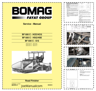 BOMAG BF600C HCE HCG HSG HSE E G Road Finisher Service Manual v09.2010