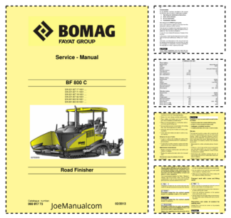 BOMAG BF800c Road Finisher Service Manual v02.2013