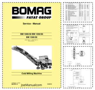 BOMAG BM1000 30 BM1200 30 BM1300 30 Cold Milling Machine Service Manual v03.2010