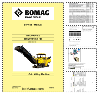 BOMAG BM2000 60-2 PB Cold Milling Machine Service Manual v03.2012