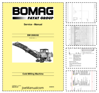BOMAG BM2000 60 Cold Milling Machine Service Manual v04.2010