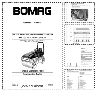 BOMAG BW100 120 125 AD-4 AC-4 Tandem Vibratory Roller Service Manual v07.2006