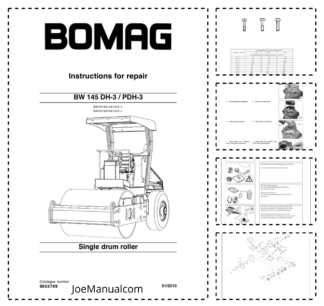 BOMAG BW145 DH-3 PDH-3 Single Drum Roller Service Repair Manual