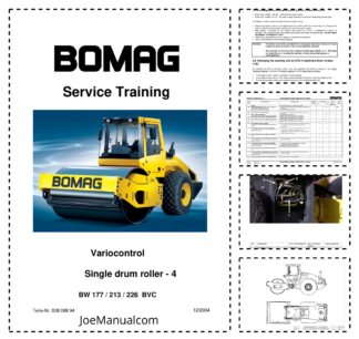 BOMAG BW177 BW213 BW226 BVC Single Drum Roller Service Manual v12.2004