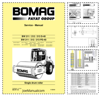 BOMAG BW211 BW212 BW213 D-40 PD-40 Single Drum Roller Service Manual v11.2010