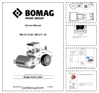 BOMAG BW211 D-40 -40 Single Drum Roller Service Manual v01.2021