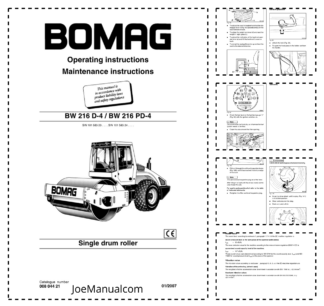 BOMAG BW216 D-4 PD-4 Single Drum Roller Operation and Maintenance Manual v01.2007