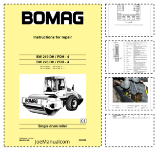 BOMAG BW219 BW226 DH PDH-4 Single Drum Roller Service Manual v06.2006