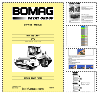 BOMAG BW226 DH-4 BVC Single Drum Roller Service Manual v12.2010