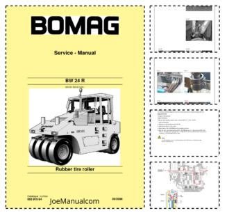 BOMAG BW24R Rubber Tire Roller Service Manual SN 201530601456 and UP