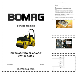BOMAG BW80 90 AD-2 AC-2 ADM-2 Tandem Vibratory Roller Service Manual v03.2001