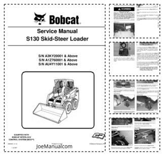 Bobcat S130 Skidsteer Service Manual A3KY A1ZY AU4Y