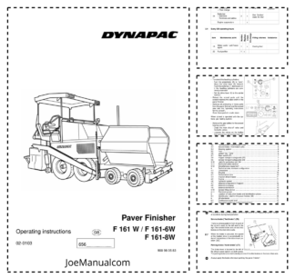 Dynapac F161W 6W 8W Paver Finisher Operation Manual v02.0103