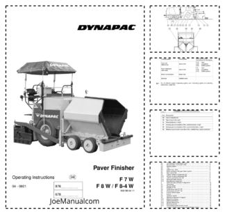 Dynapac F7W F8W F8-4W Paver Finisher Operation Manual