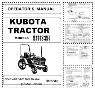 Kubota B1550HST B1750HST Tractor Operators Manual