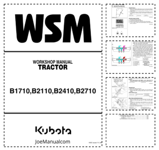 Kubota B1710 B2110 B2410 B2710 Tractor Workshop Manual