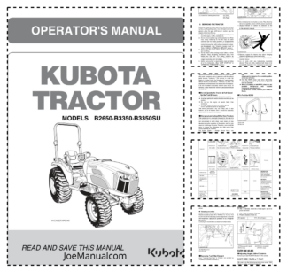 Kubota B2650 B3350 B3350SU Tractor Operators Manual
