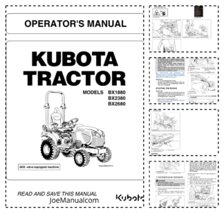 Kubota BX1880 BX2380 BX2680 Tractor Operators Manual