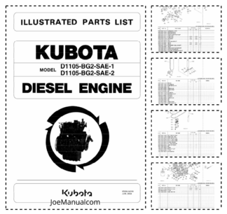 Kubota D1105-BG2-SAE-1 SAE-2 Engine Parts Catalog