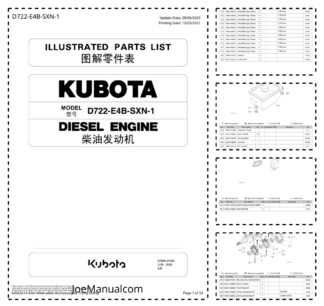 Kubota D722-E4B-SXN-1 Engine Parts Catalog