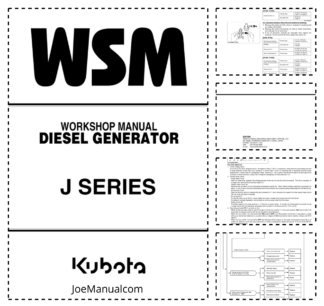 Kubota J Series Engine Diesel Generator Workshop Manual