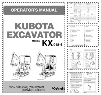 Kubota KX018-4 Excavator Operators Manual