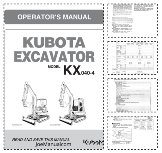 Kubota KX040-4 Excavator Operators Manual