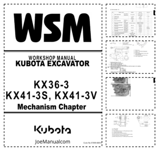 Kubota KX36-6 KX41-3S KX41-3V Excavator Workshop Manual