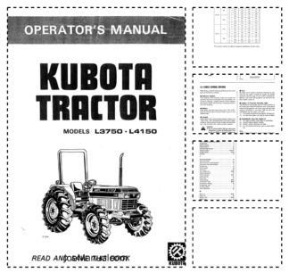 Kubota L3750 L4150 Tractor Operators Manual