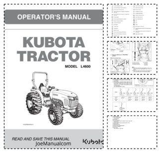 Kubota L4600 Tractor Operators Manual