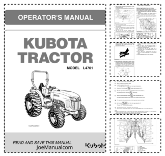 Kubota L4701 Tractor Operators Manual