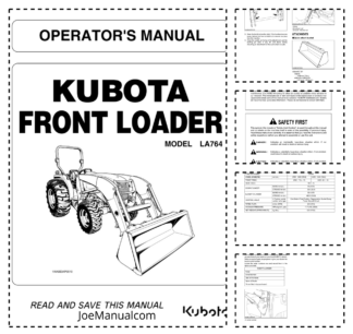 Kubota LA764 Front Loader Operators Manual
