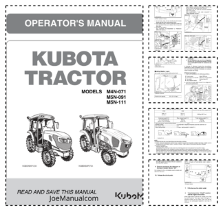 Kubota M4N-071 M5N-091 M5N-111 Tractor Operators Manual