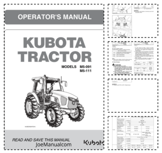 Kubota M5-091 M5-111 Tractor Operators Manual