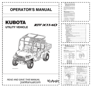 Kubota RTV-X1140 Utility Vehicle Operators Manual