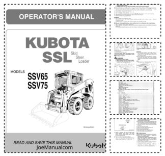 Kubota SSV65 SSV75 Skidsteer Loader Operators Manual