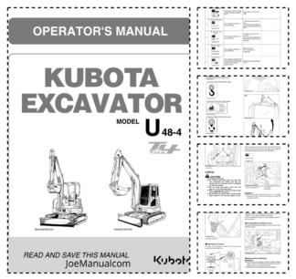 Kubota U48-4 Tier 4 Excavator Operators Manual