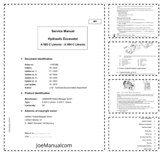 Liebherr A 900 C A 904 C Litronic Excavator Service Manual