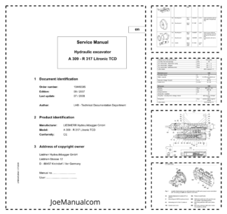 Liebherr A309 A312 A316 R313 R317 Litronic TCD Excavators Service Manual v09.2007