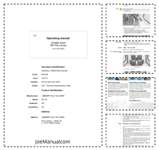 Liebherr PR 754 Litronic Crawler Dozer Operation Manual SN 10272 and UP