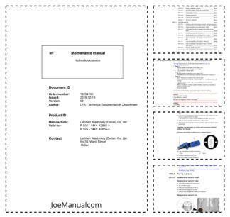 Liebherr R 924 1444 R 924 1445 Excavator Maintenance Manual SN 42836 and UP