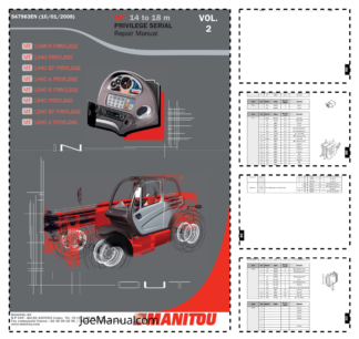 Manitou MT1436 R MT1440 EP MT1840 EP A Privilage Telehandler Repair Service Manual v2